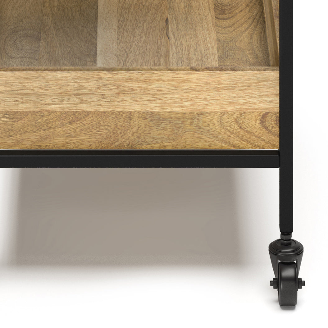 24" 2-Tier Bar Cart with Box Shaped Top