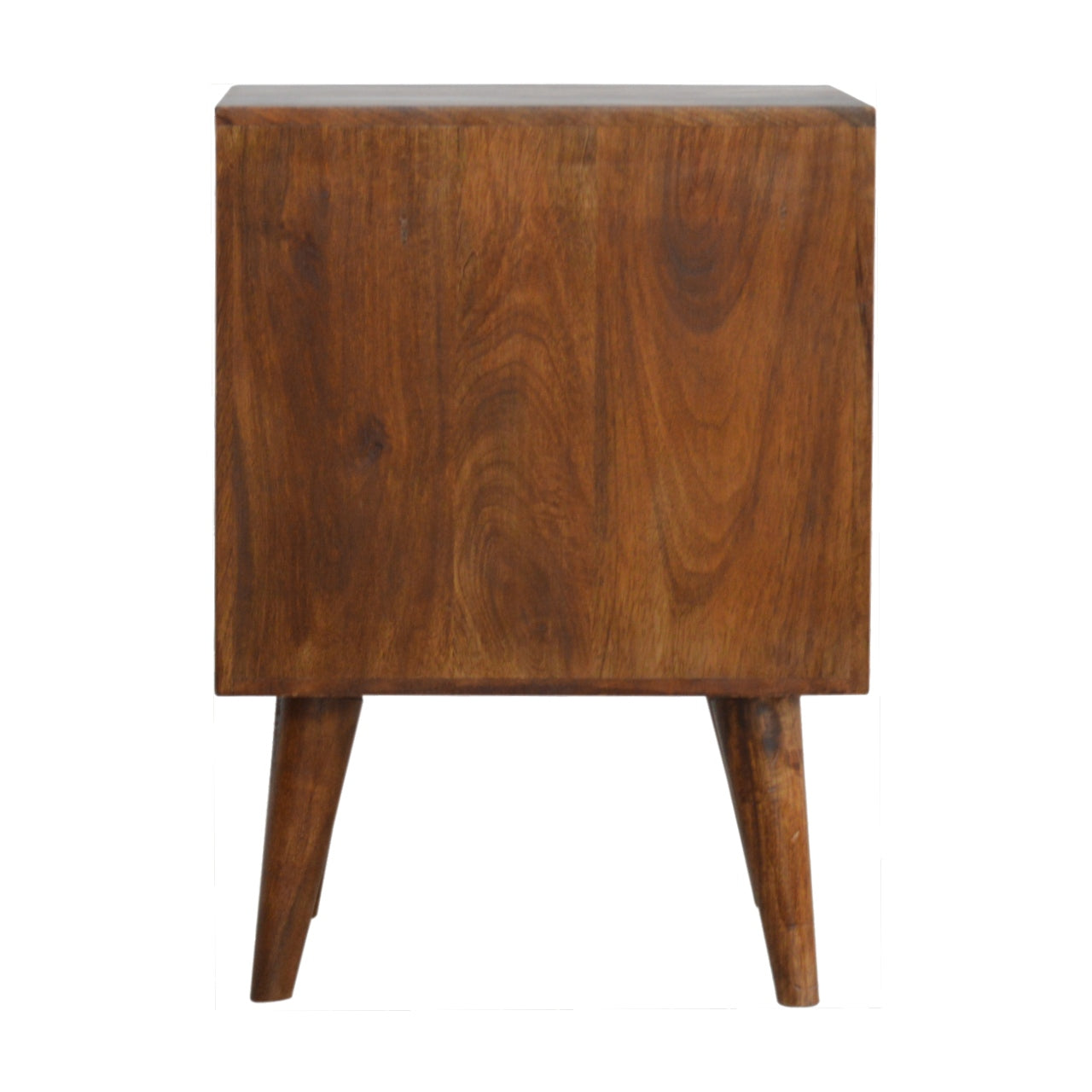 Cube Carved Bedside with 2 Drawers