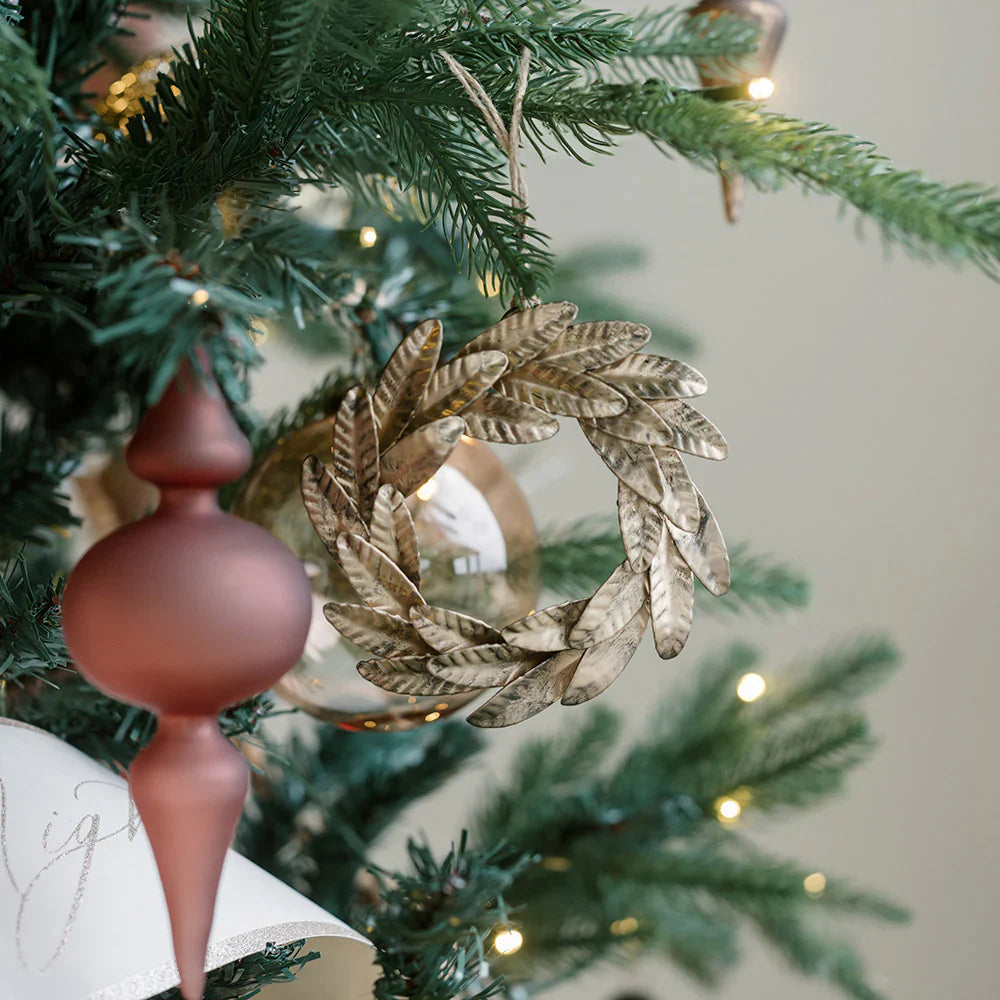 Iron Wreath Christmas Ornament, Set of 4