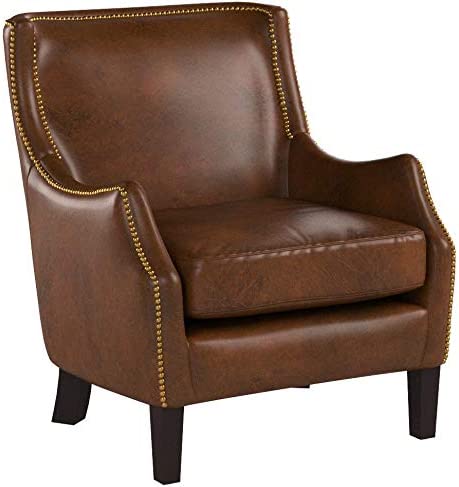 Upholstered Single Sofa with Nailhead Trim