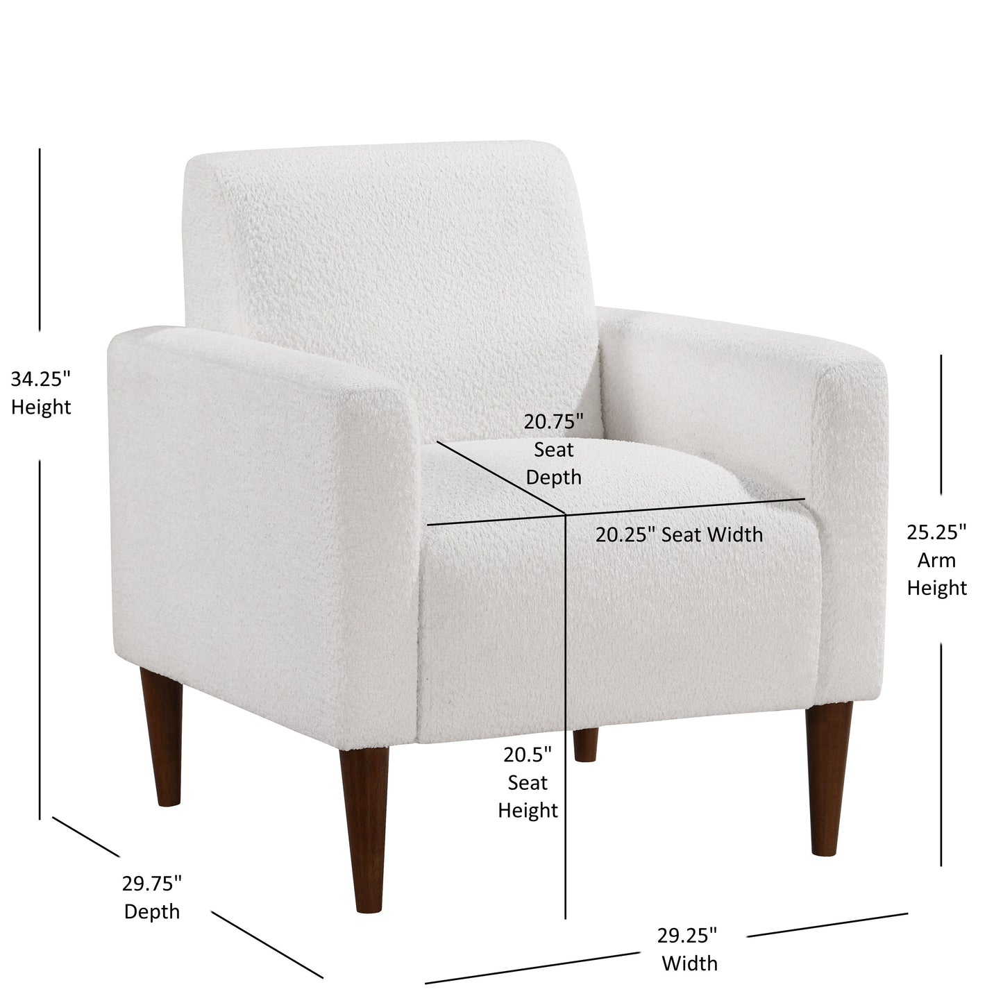 Upholstered Living Room Chair with Tapered Wood Legs