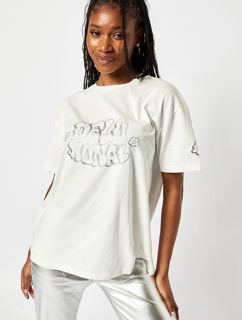 Delusional Oversized T-Shirt in Ecru