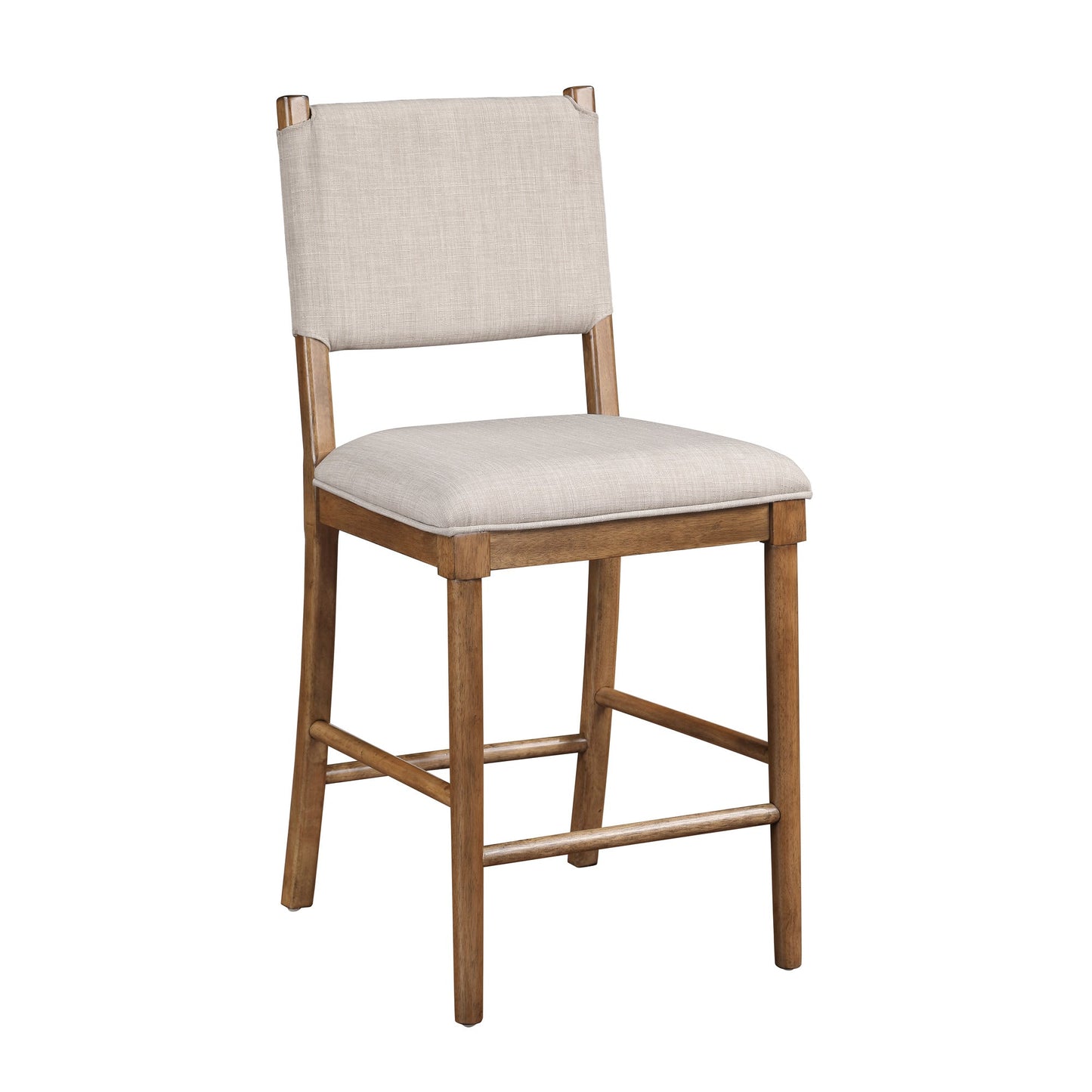 Upholstered Counter Chair with Footrest and Open Back, Set of 2