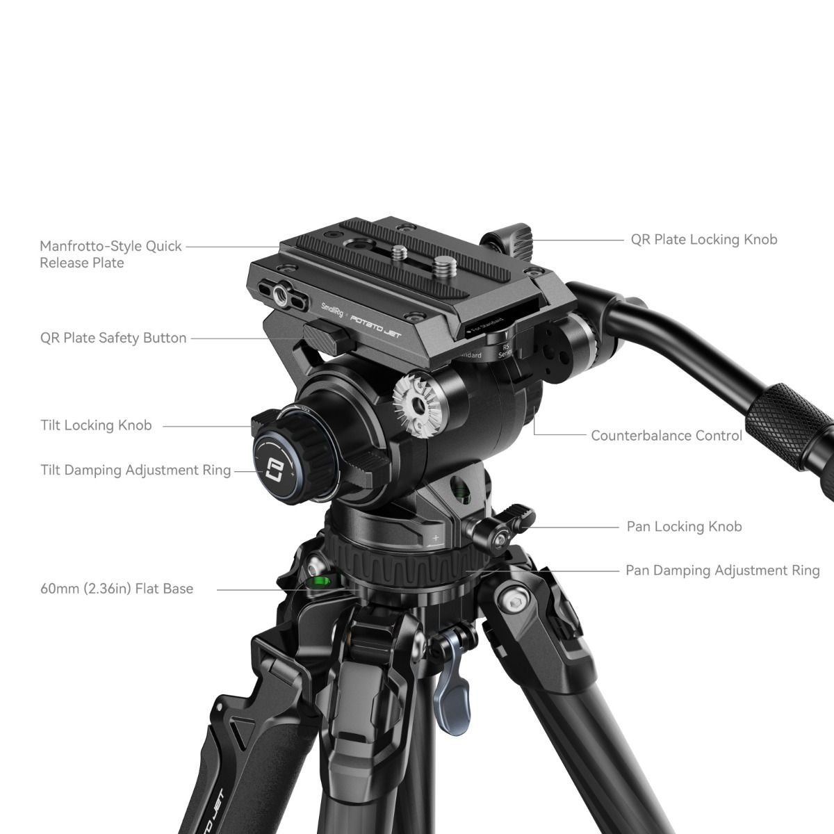 SmallRig x Potato Jet TRIBEX Hydraulic Carbon Fiber Tripod Kit 4259