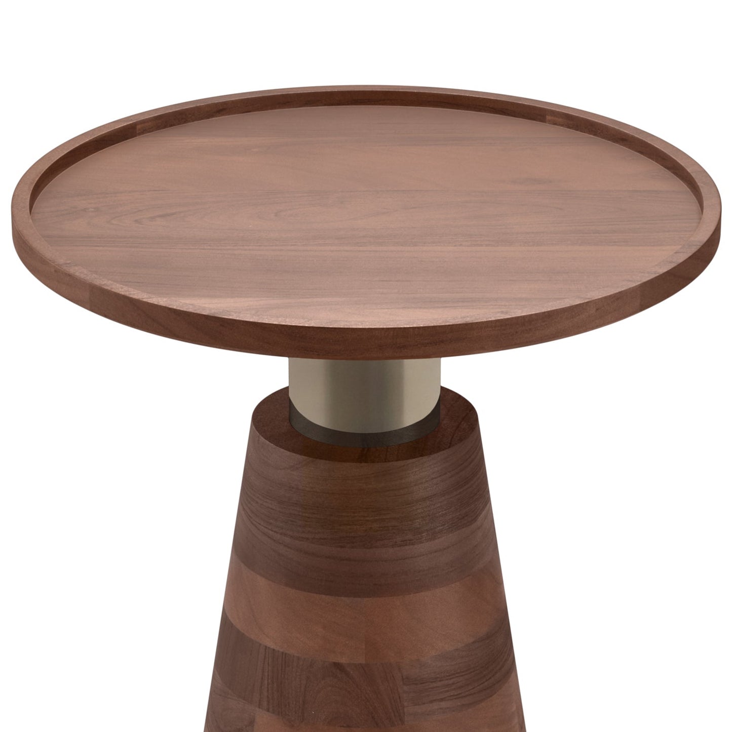 Side Table with Round Top and Cone-Shaped Pedestal