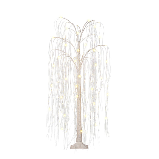5 ft Pre- Lit Outdoor Willow Tree With 240 Warm White Multi-Function LED Lights Outdoor UL Adapter Stand Included