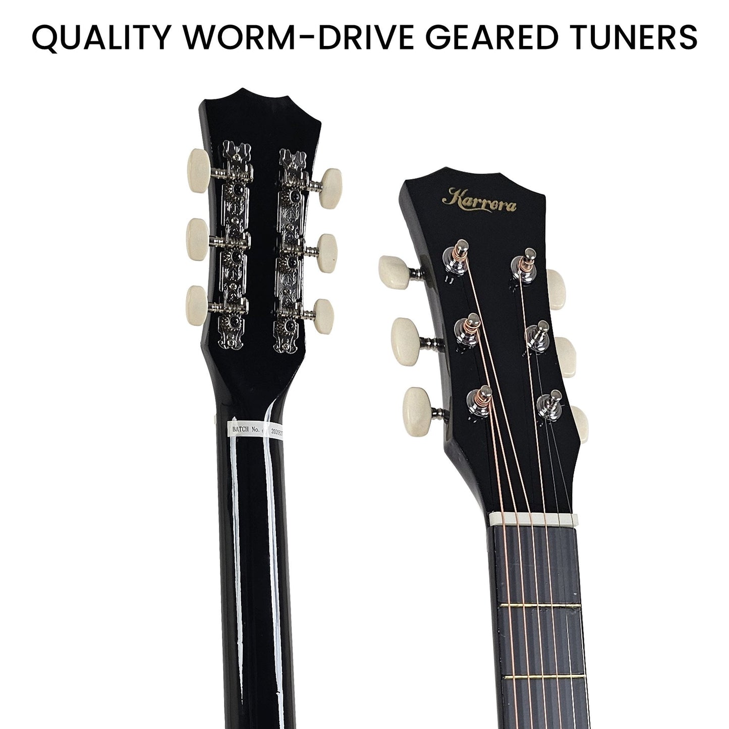 Karrera 38" Pro Cutaway Acoustic Guitar with Carry Bag (Black)