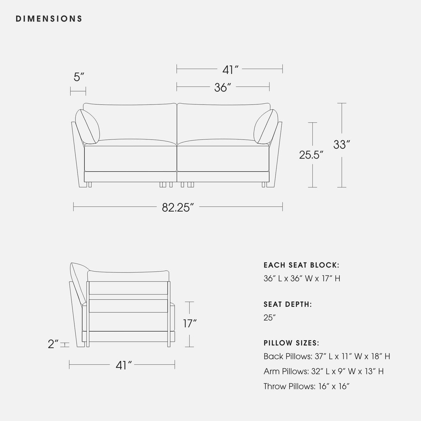 Modular Bondi Latte 2-Seater Sofa in Spa | Memory Foam Blend