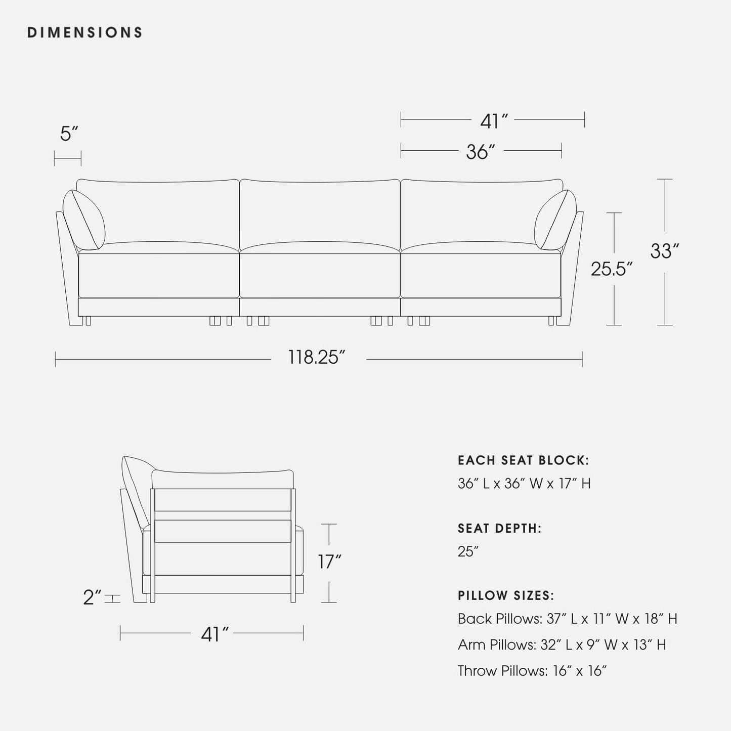 Modular Bondi Latte 3-Seater Sofa in Spa | Memory Foam Blend