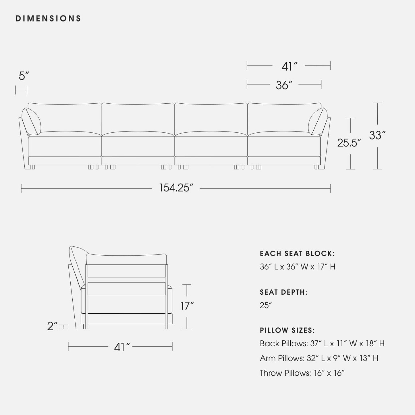 Modular Bondi Latte 4-Seater Sofa in Cappuccino | Memory Foam Blend
