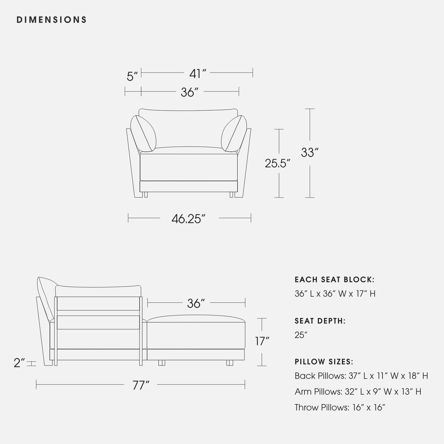 Modular Bondi Espresso Armchair + Ottoman in Spa | Memory Foam Blend