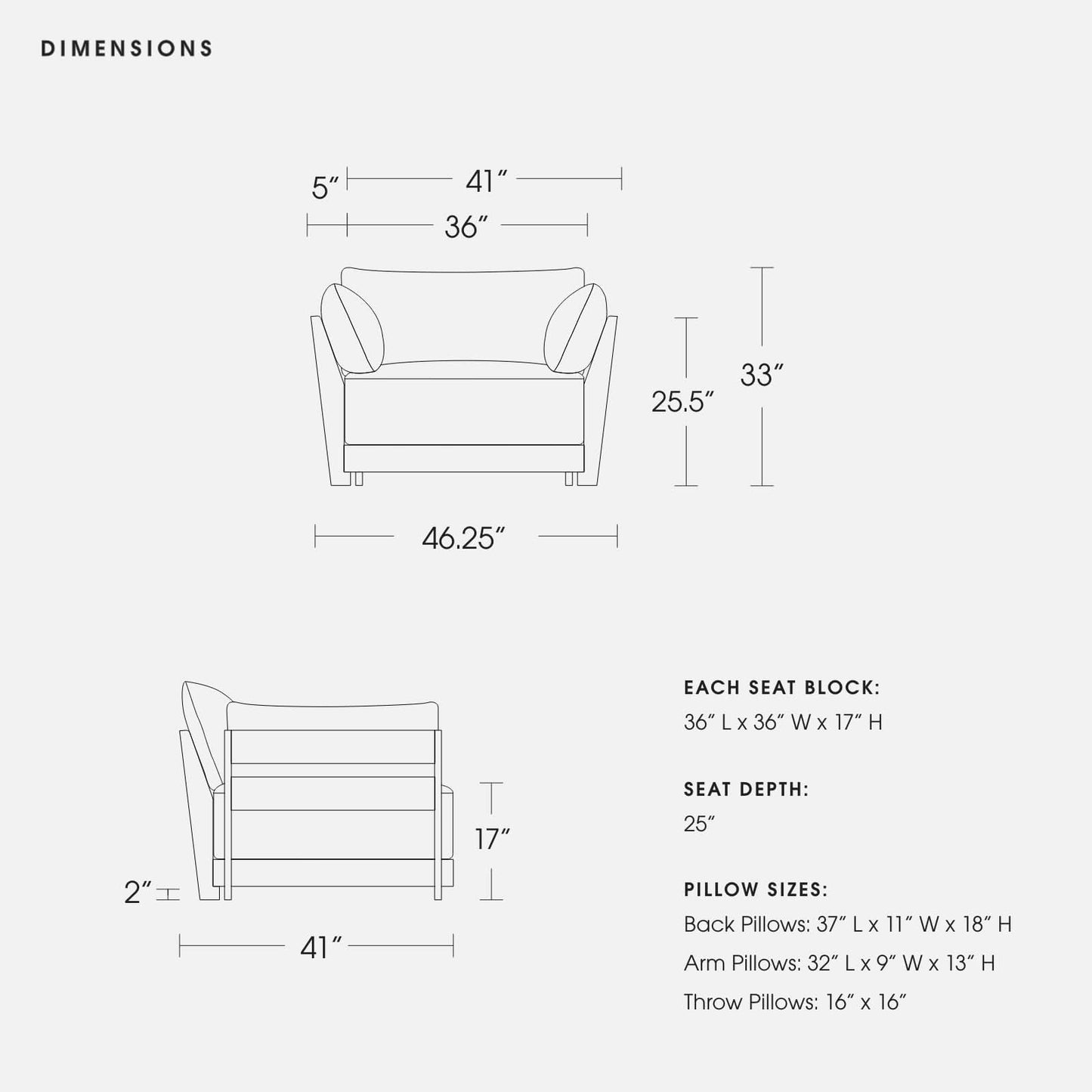 Modular Bondi Black Armchair in Cappuccino | Classic Blend