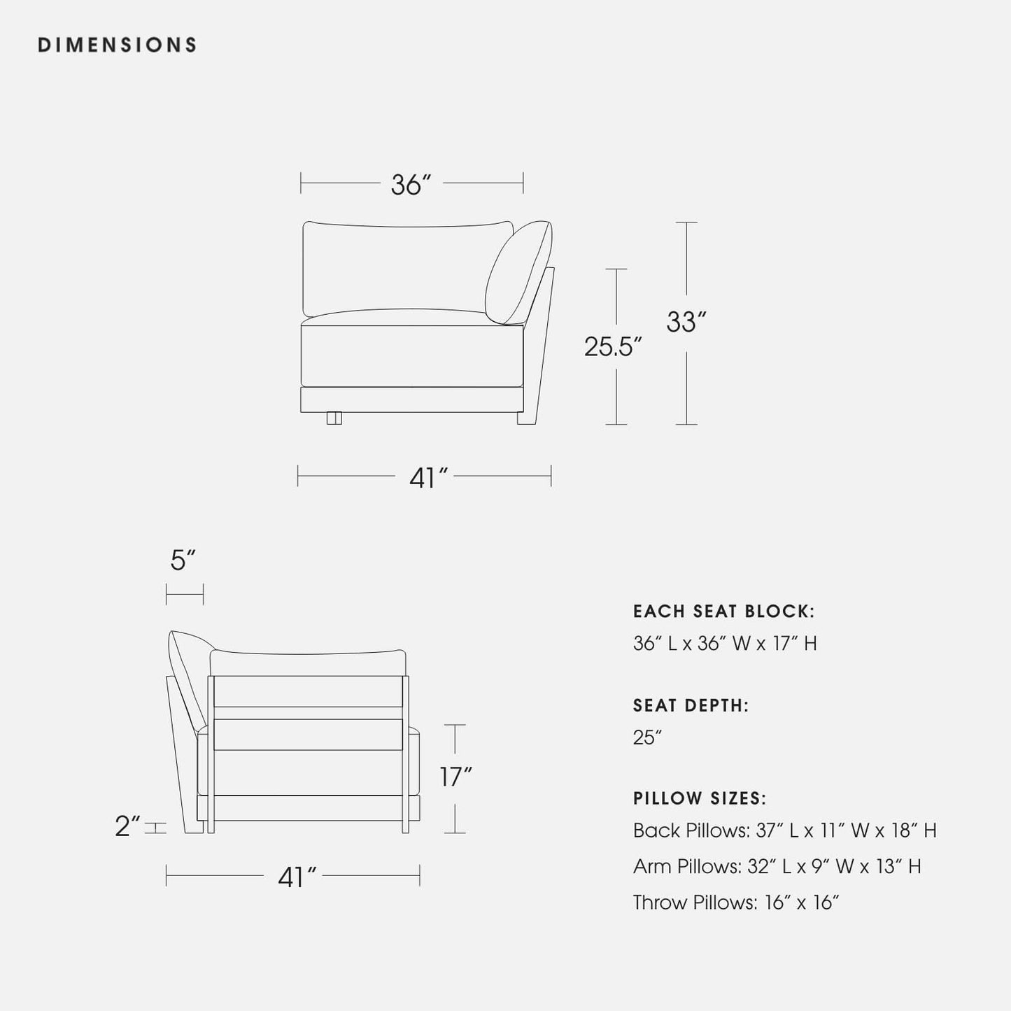 Modular Bondi Espresso Corner Chair in Sunflower | Memory Foam Blend