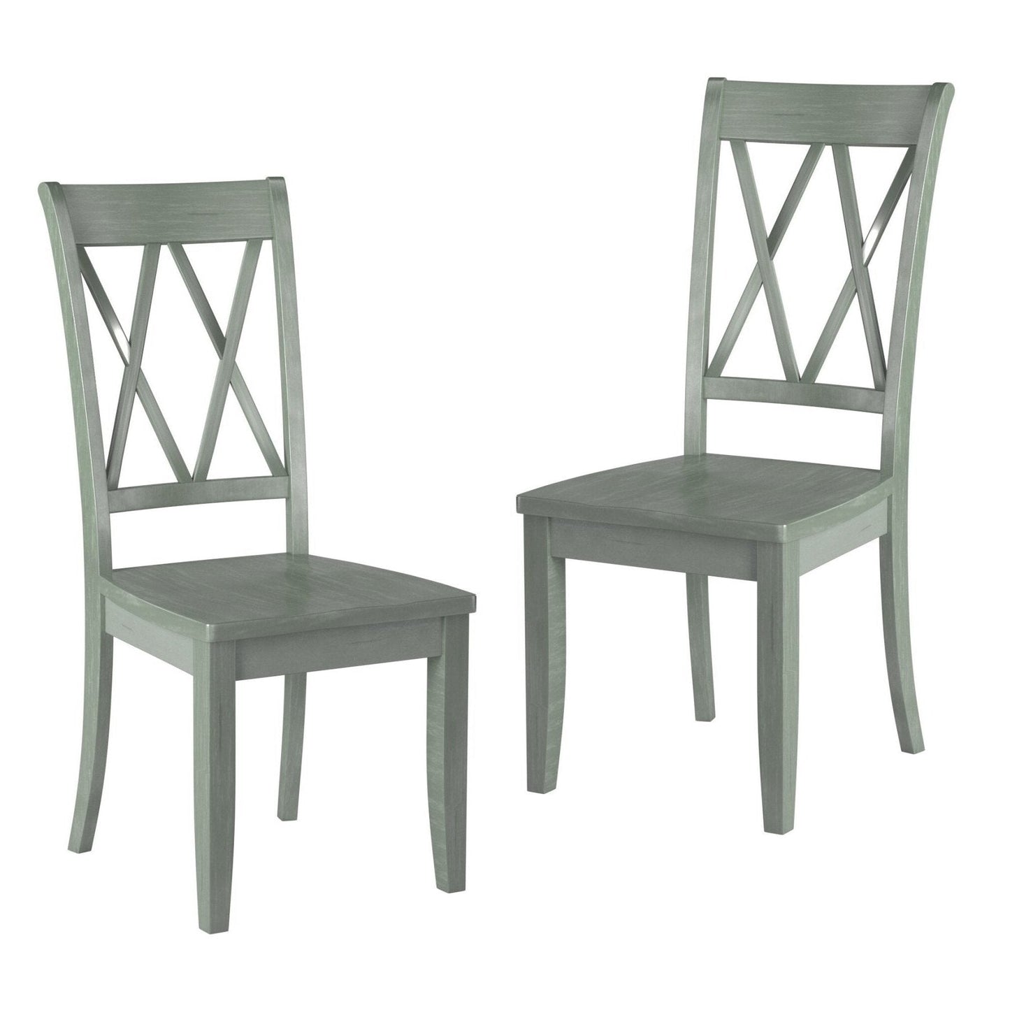 Dining Chair with Double X Back Design, Set of 2