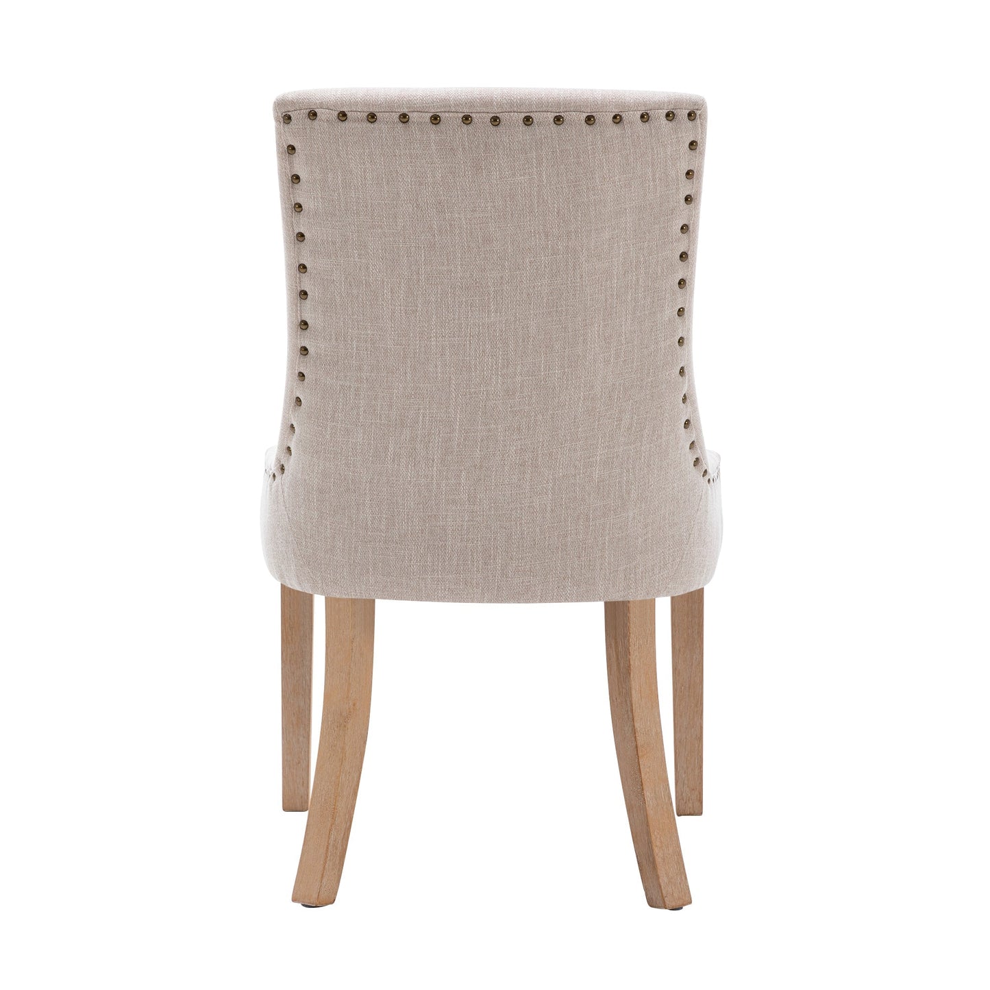 Dining Chair with Leisure Padded, Rubber Wood Legs and Nailed Trim, Set of 2