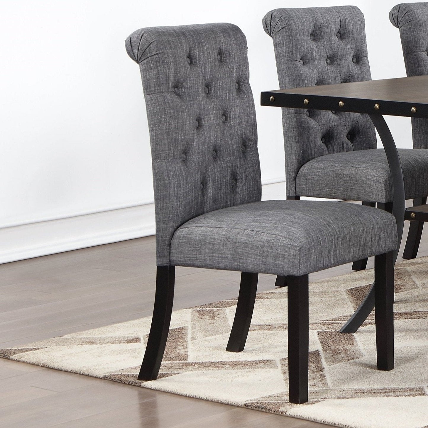 Dining Chairs with Plush Cushion and Tufted Back, Set of 2