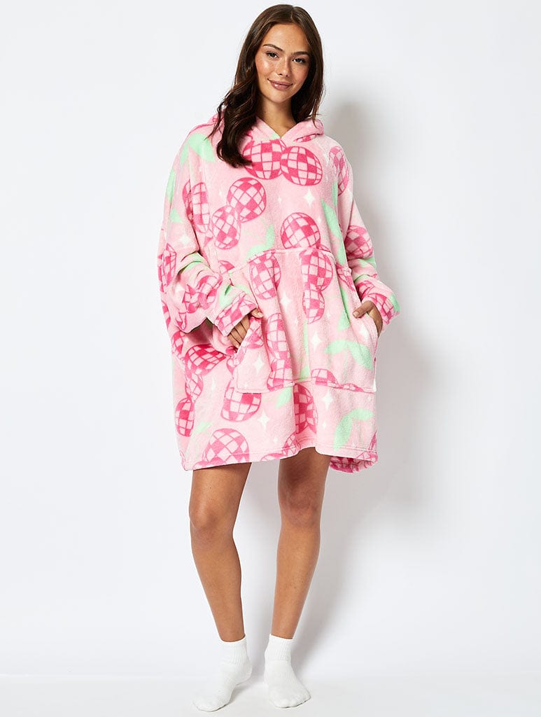 Disco Cherry Blanket Hoodie in Pink