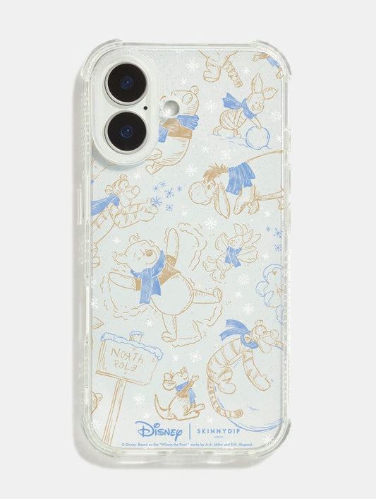 Disney Christmas Pooh Sketch Shock iPhone Case