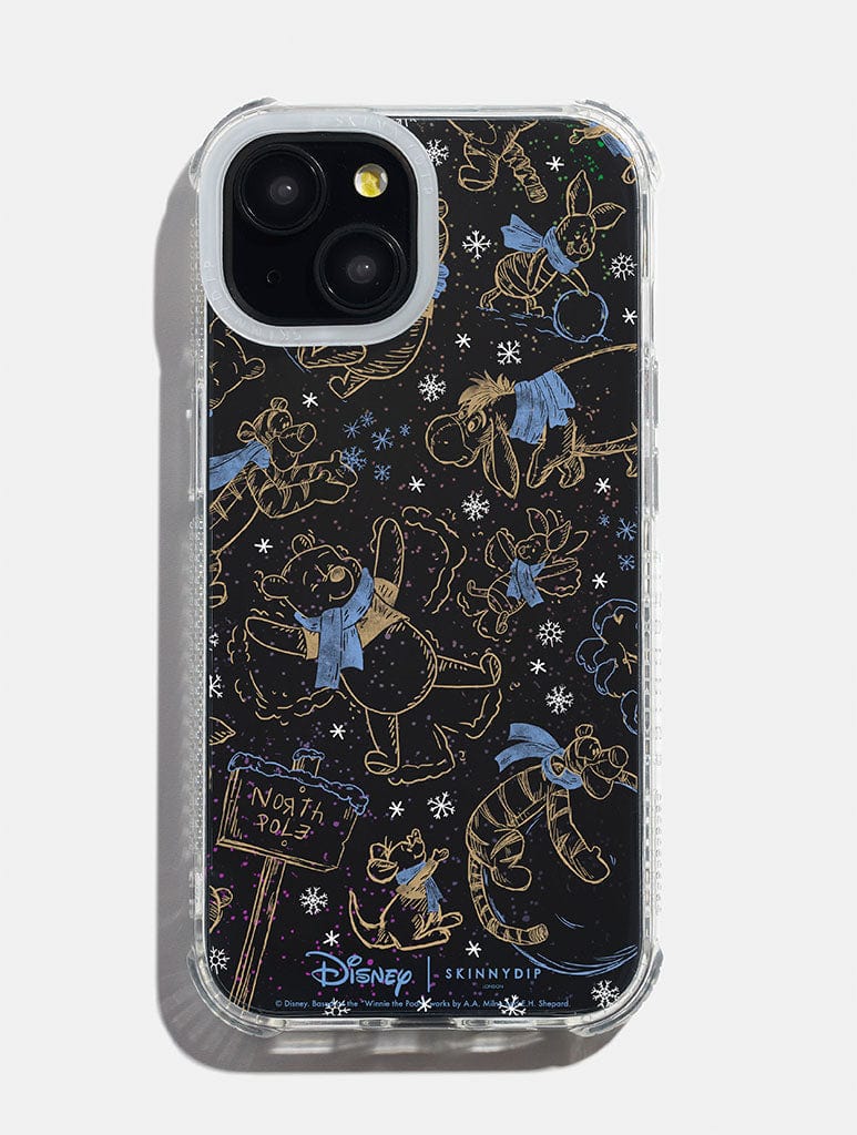 Disney Christmas Pooh Sketch Shock iPhone Case