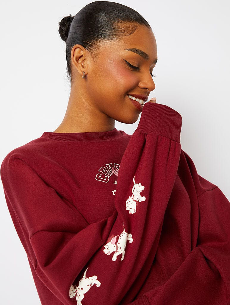 Disney Cruella Varsity Sweatshirt in Burgundy