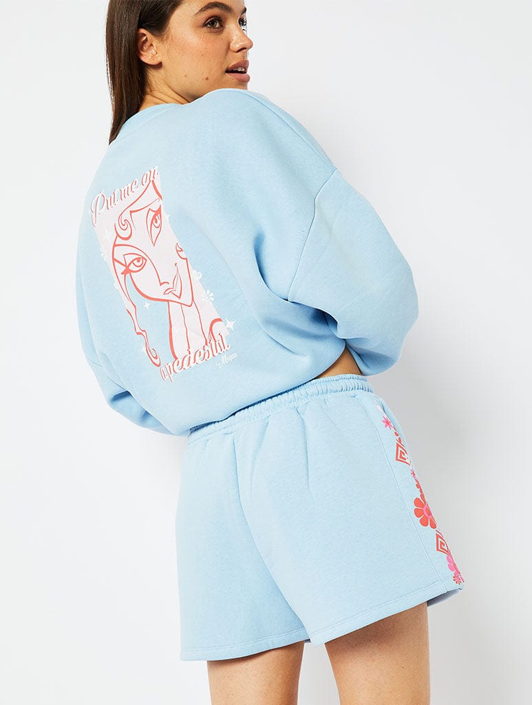 Disney Hercules Jogger Shorts in Blue