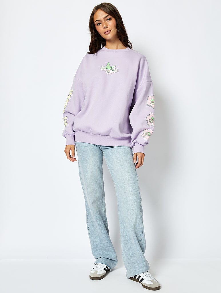 Disney Kermit The Frog Sweatshirt in Lilac