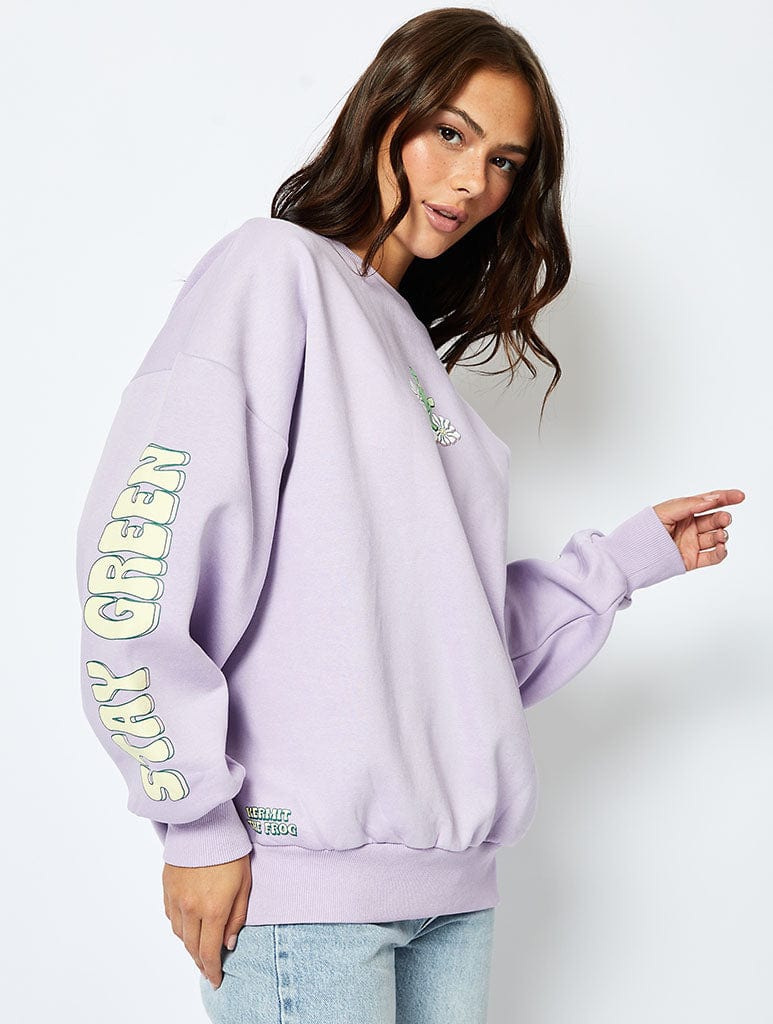 Disney Kermit The Frog Sweatshirt in Lilac