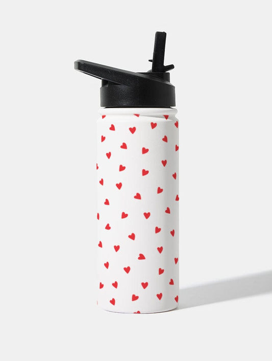 Ditsy Heart 18oz Stainless Steel Water bottle