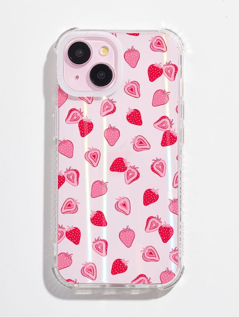 Ditsy Strawberries Shock iPhone Case
