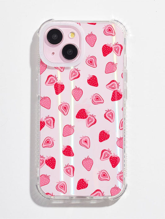 Ditsy Strawberries Shock iPhone Case