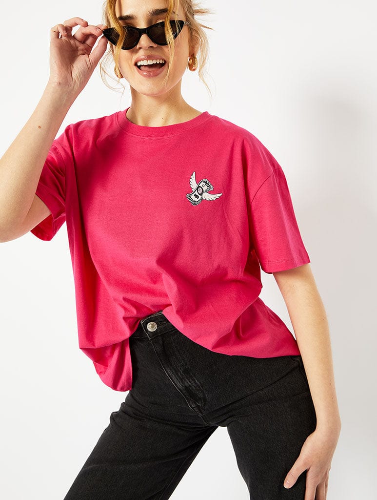 Dollar Face Slogan Oversized T-Shirt