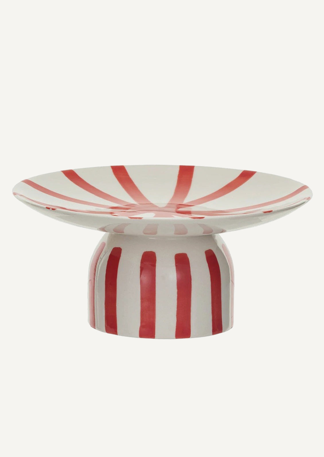 Cherry Stripe Ceramic Pedestal