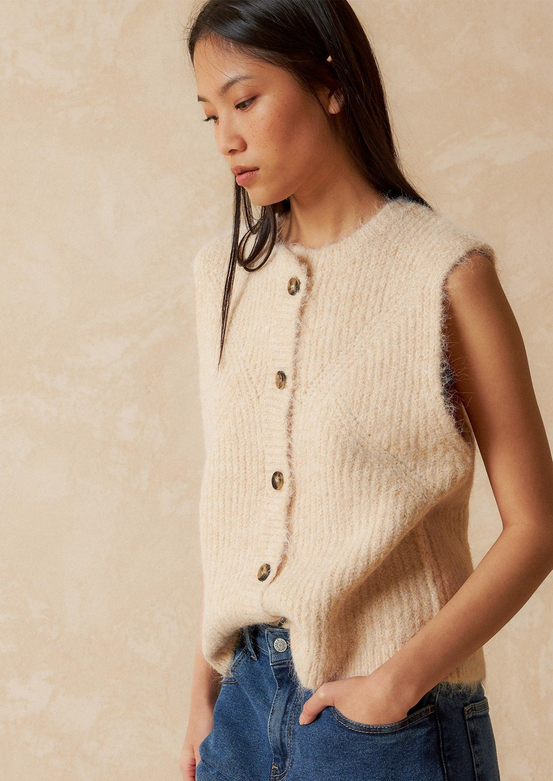 Lileo Button Front Sweater Vest