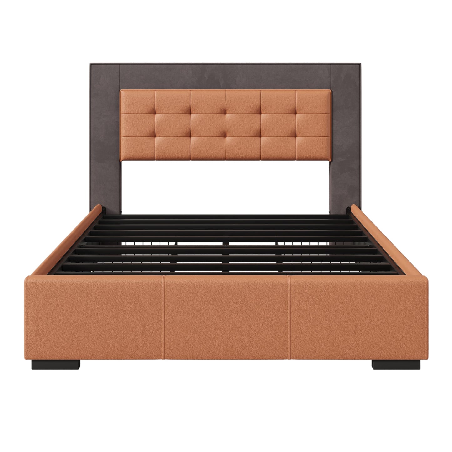 Drapersun Upholstered Queen Platform Bed with Four Drawers