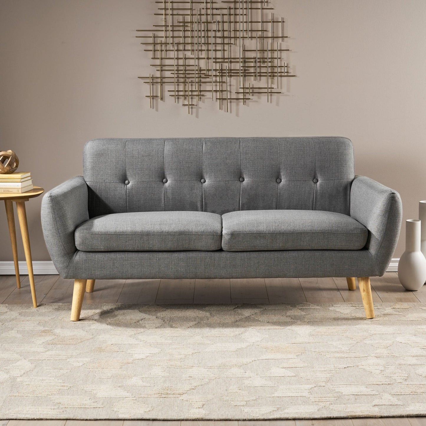 Dusk Loveseat with Button-tufted Backrest