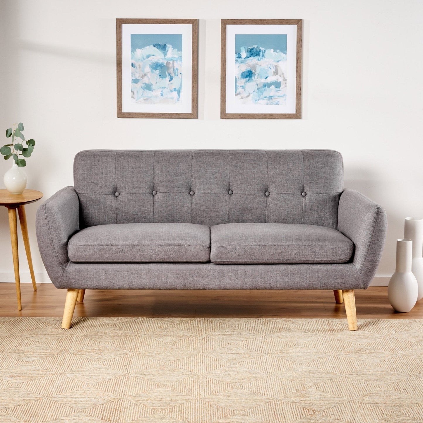 Dusk Loveseat with Button-tufted Backrest