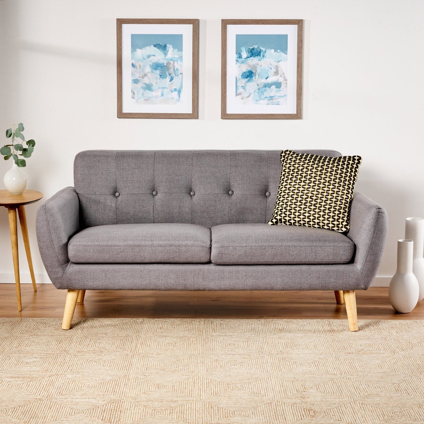 Dusk Loveseat with Button-tufted Backrest