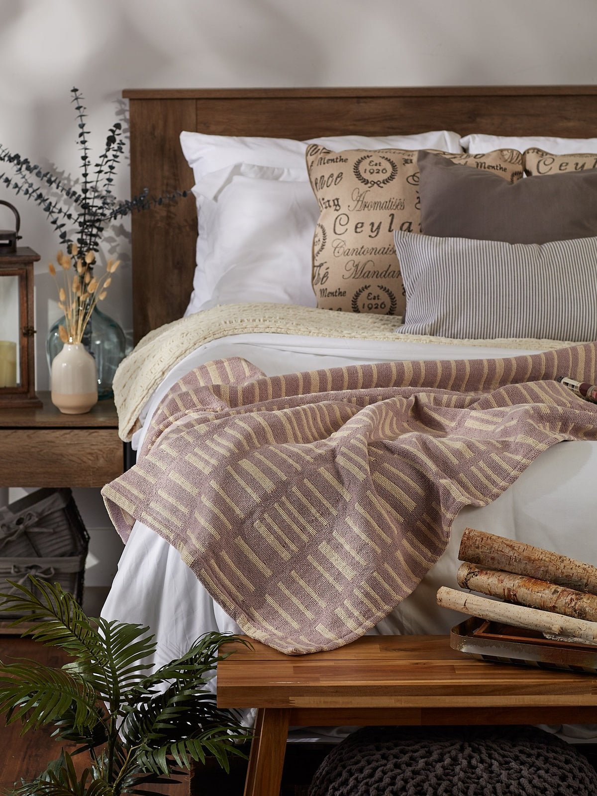 Dusty Lilac Urban Jacquard Throw