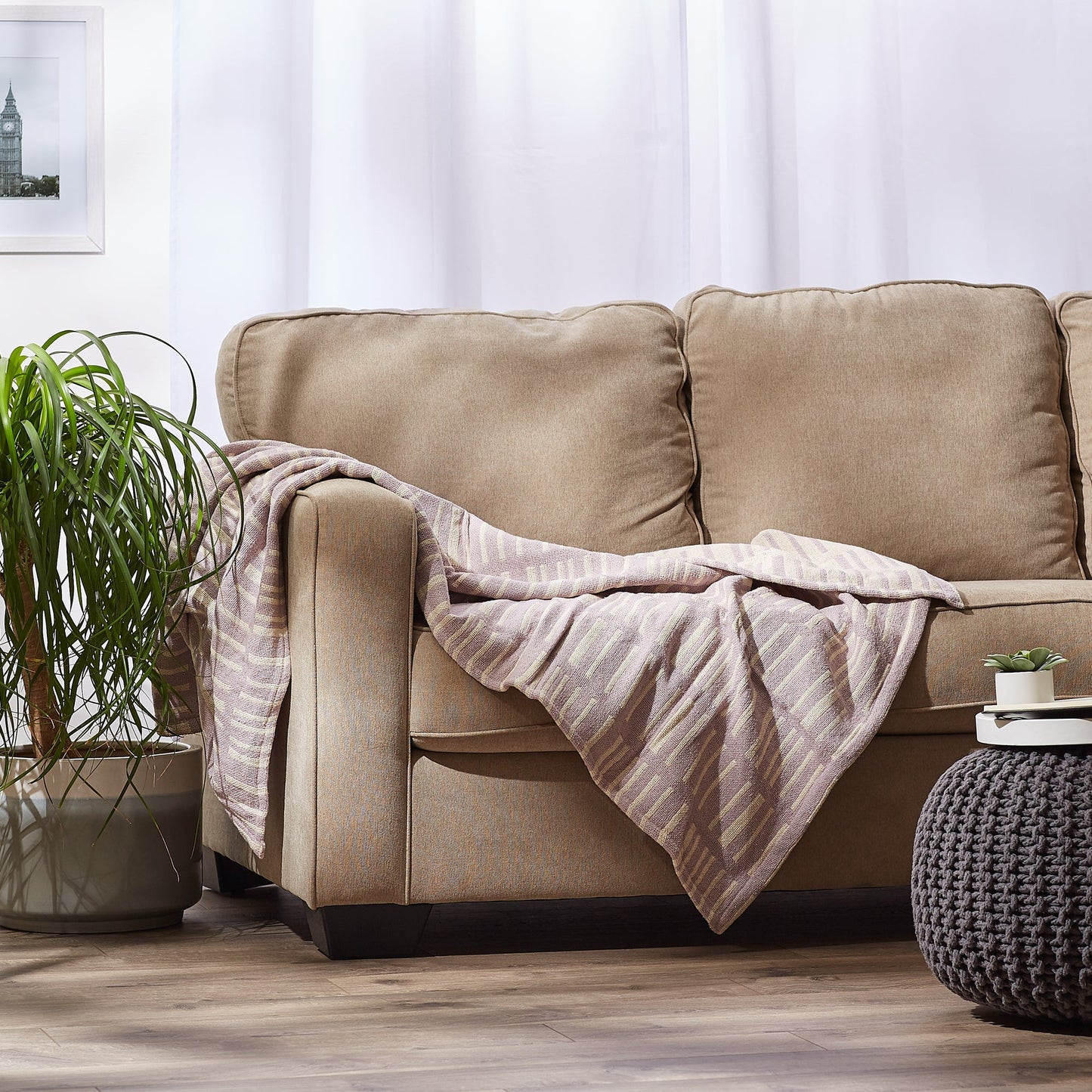 Dusty Lilac Urban Jacquard Throw