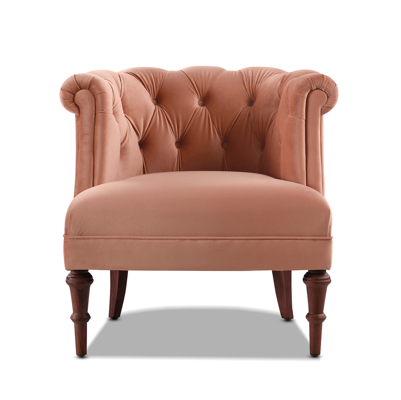 Comforts Upholstered Accent Chair with Recessed Arms and Barrel Design