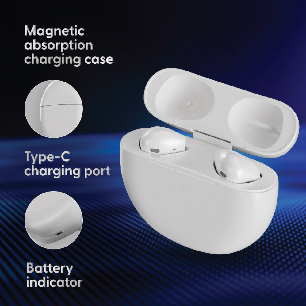 Laser TWS Earbuds with Voice Assistant and Charging Case (White)