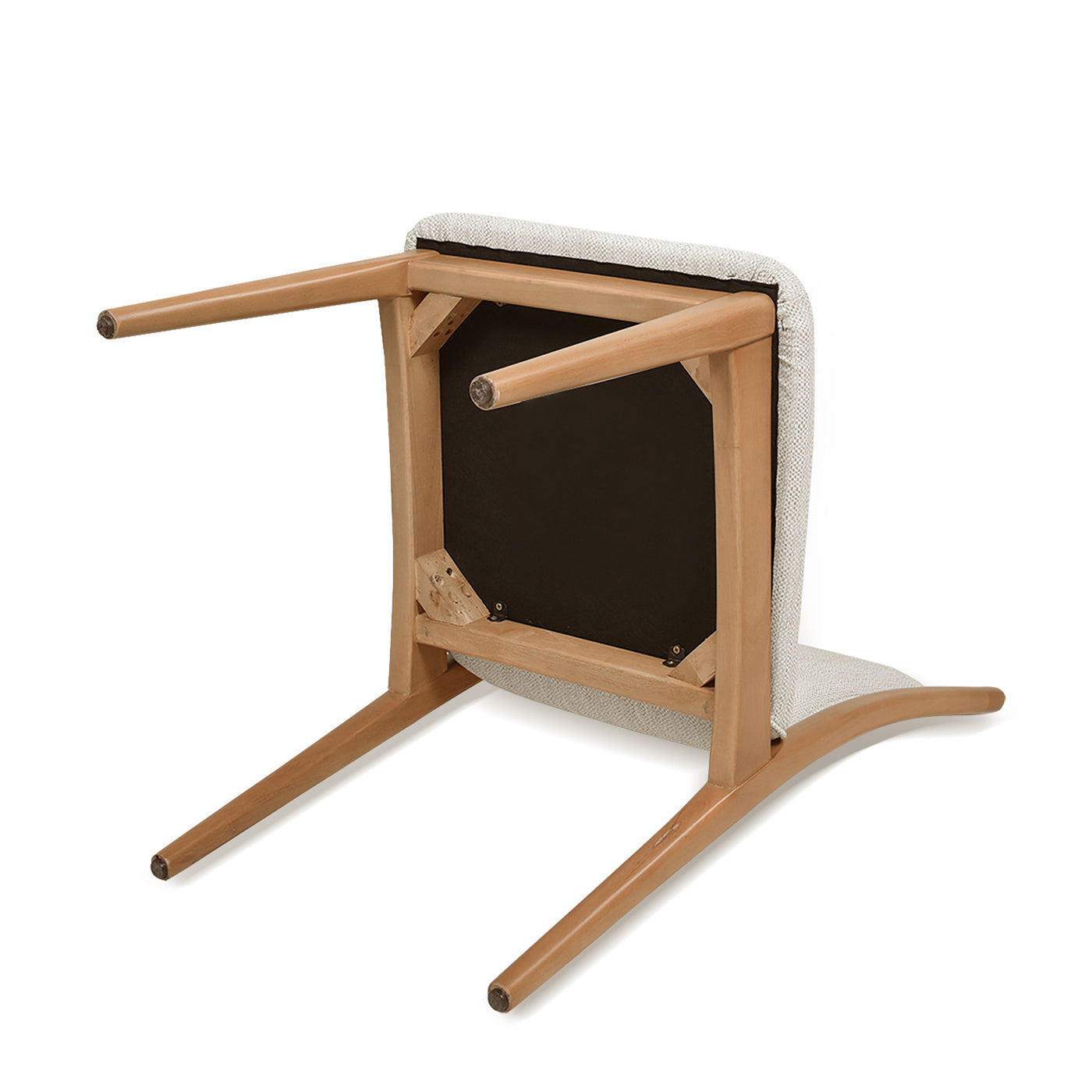 Upholstered Dining Chair with Rubberwood Frame and High Back, Set of 2