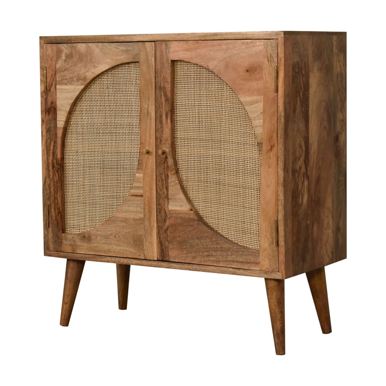 Wood Close-knit Leaf Cabinet with 2 Shelves