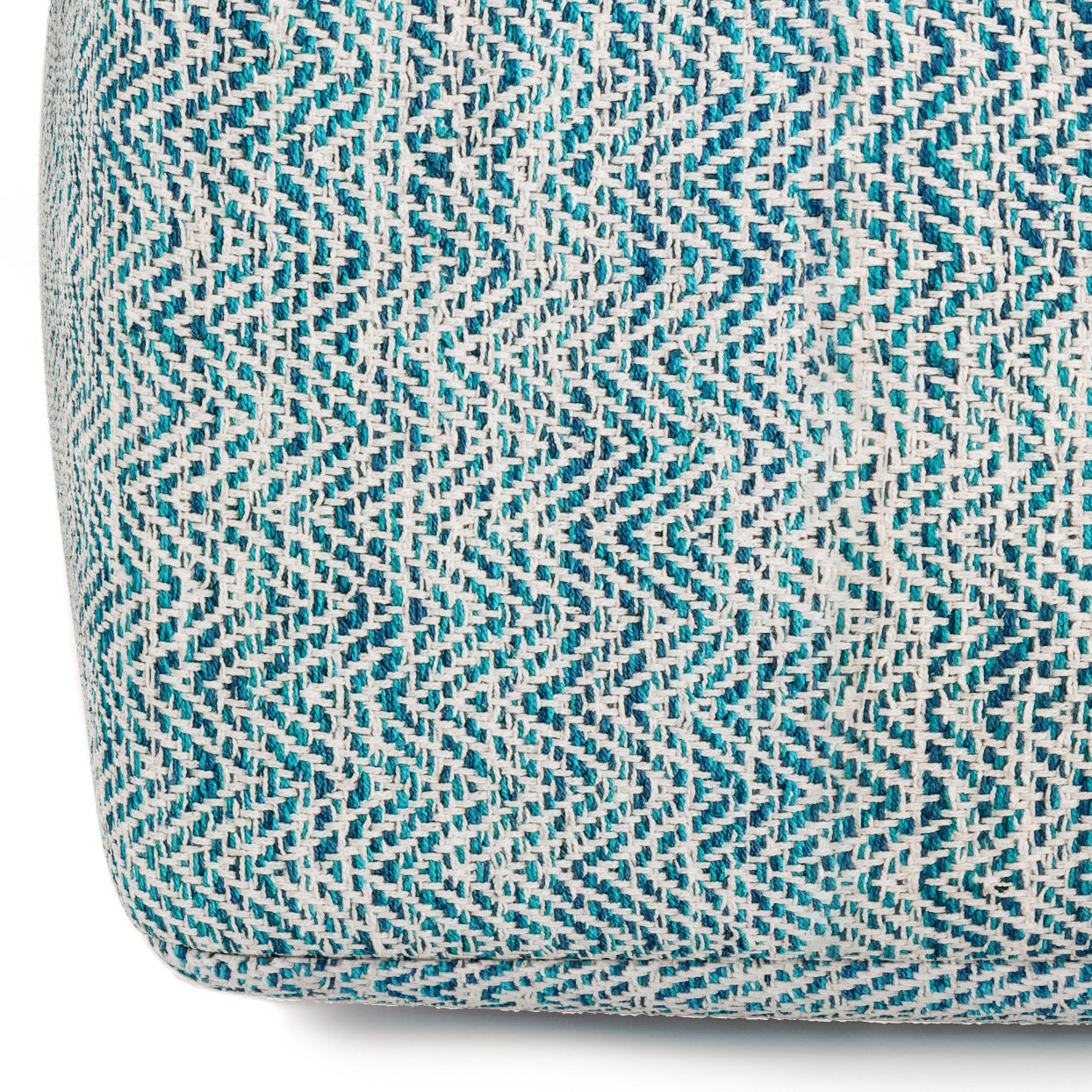 Spontaneity Hand-Woven Cotton Square Pouf