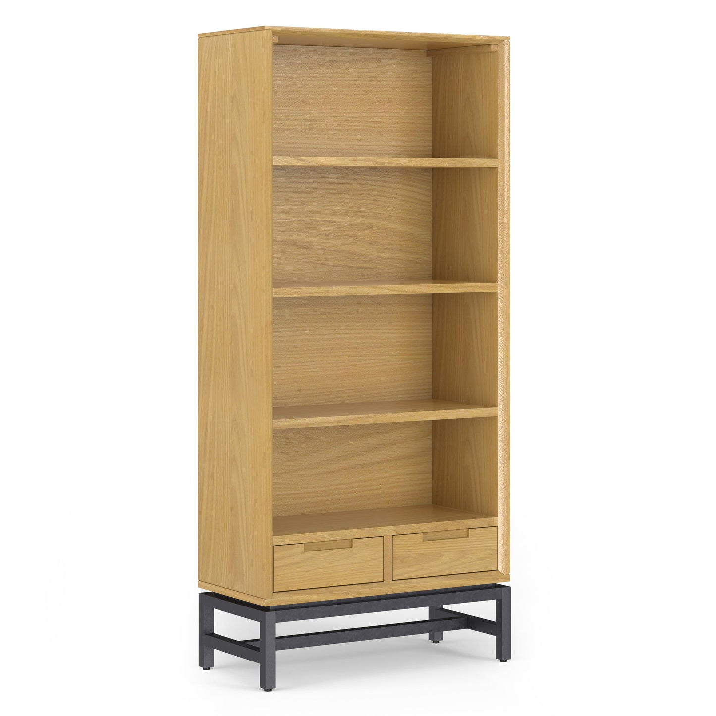 Infinite Bookcase with Adjustable Shelves and 2 Small Drawers