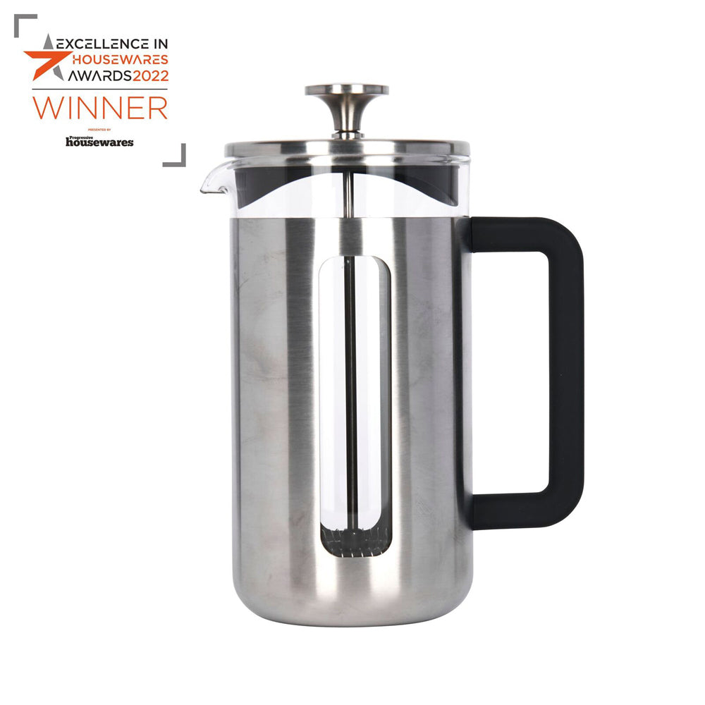 La Cafetiere Pisa 8-Cup 1L Brushed Stainless Steel/Glass French Press (Silver)