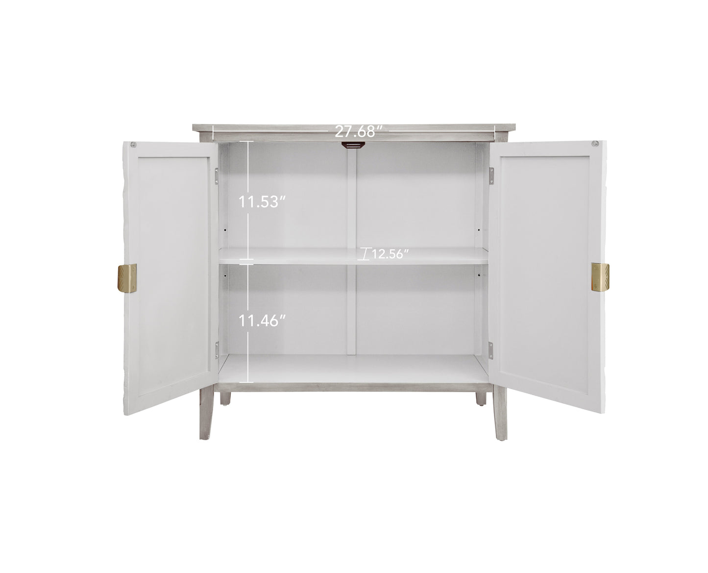 Accent Cabinet with 2 Doors and Gold Pattern Handle