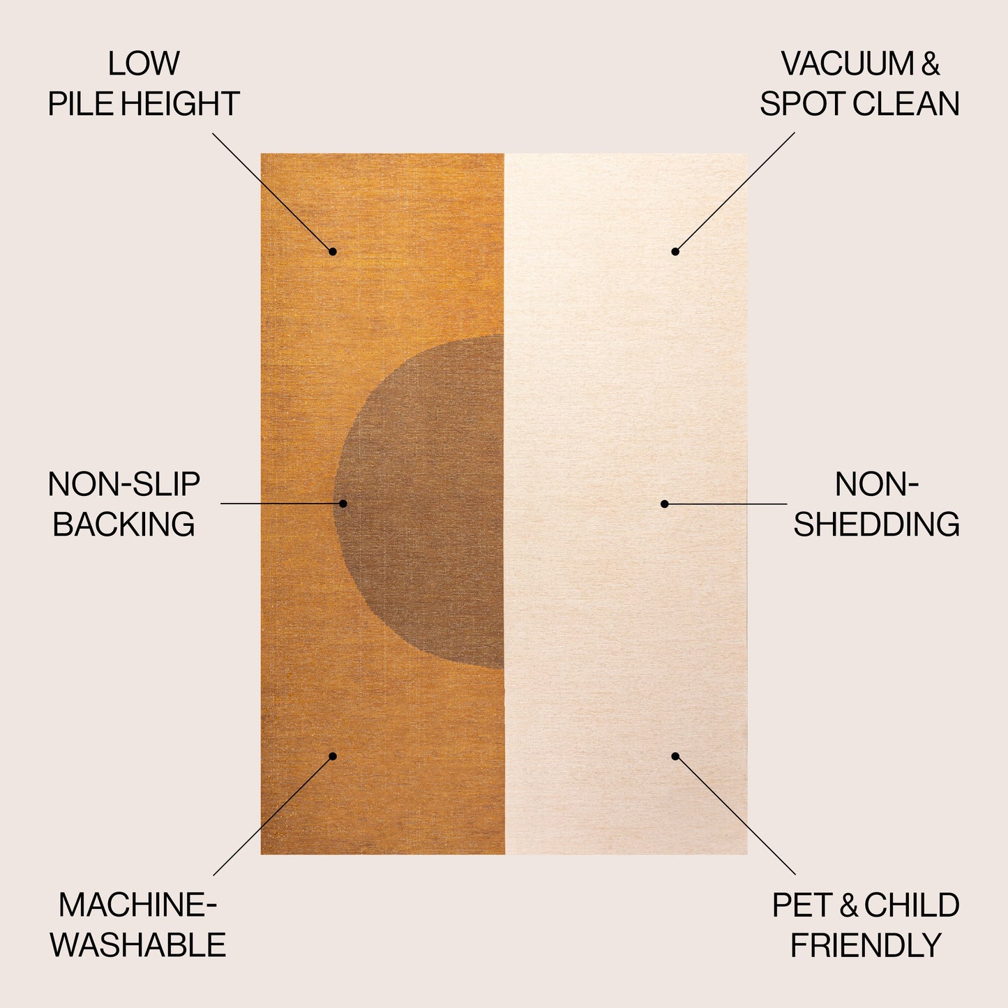 Demie Minimalist Graphic Circle Machine-Washable Area Rug