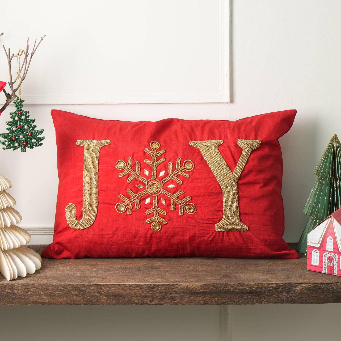 Joy Beaded Lumbar Pillow