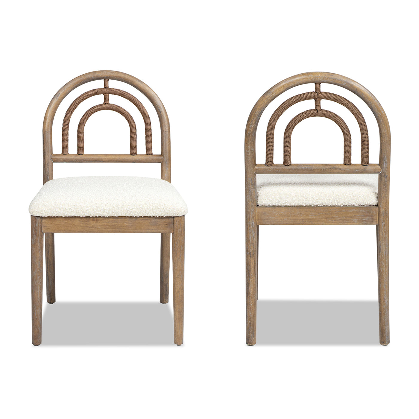 Upholstered Dining Chair with Arched Back Wood, Set of 2